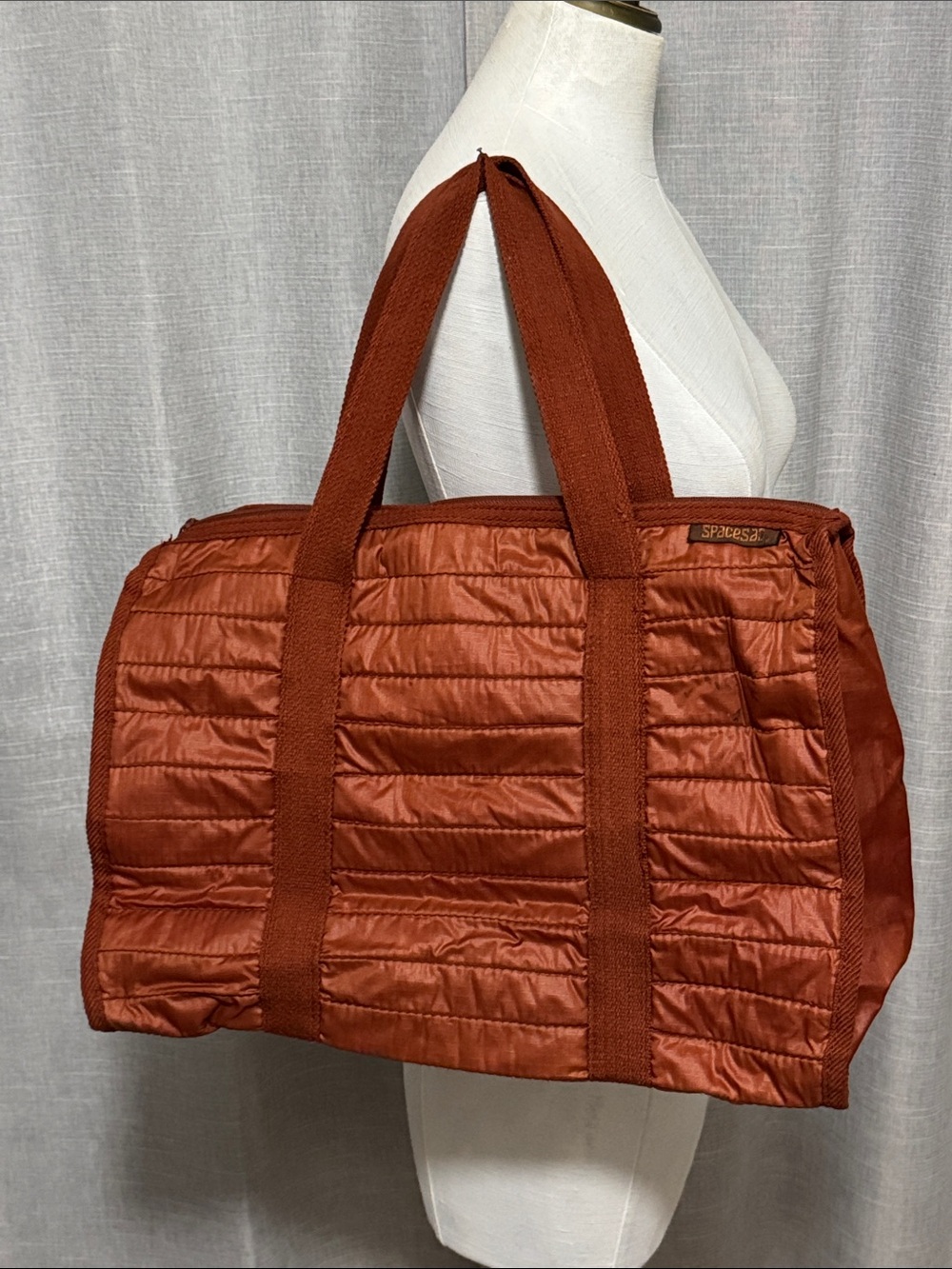 Vintage (70’s) Quilted Spacesac Duffle-Terra Cotta-GUC